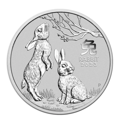 Silbermünze Jahr des Hasen 1 Unze 2023